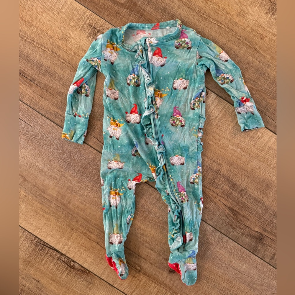 Posh peanut one piece pajamas with ruffle butt
